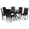 Baxton Studio Marie Dark Brown Upholstered and Finished Wood 7-Piece Dining Set 170-8030-10894 - alternate 2